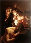 Gerrit van Honthorst Samson and Delilah painting